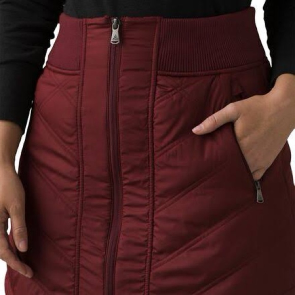 prAna Esla Full Zip Skirt Maroon Red NEW Medium - Picture 3 of 7